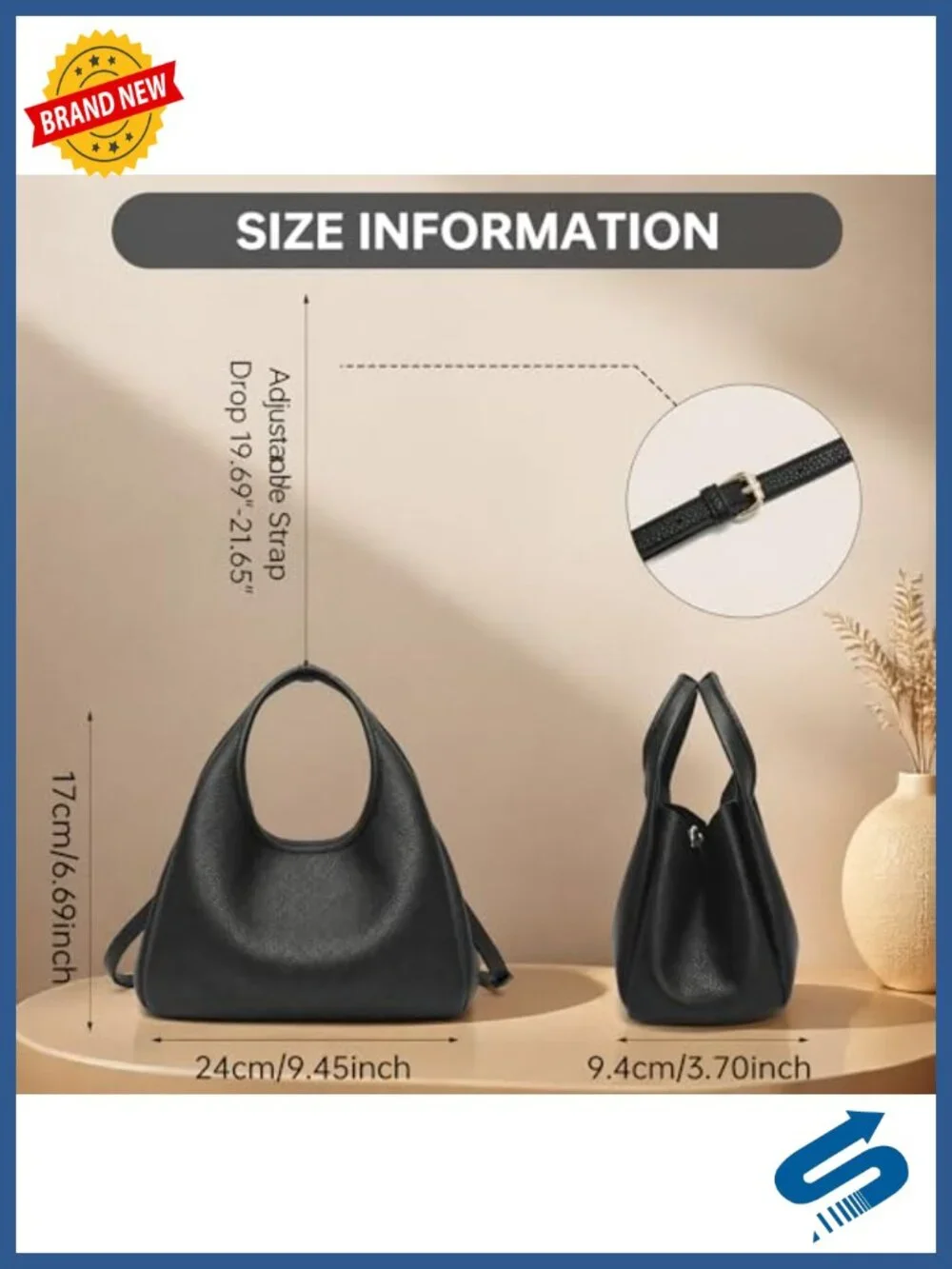 Faux Leather Crossbody Purse for Women - Small Tote Satchel Handbag with 2
